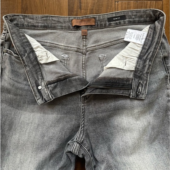 Judy Blue Jean’s Woman’s Size 13/31 Gray High Rise Straight Leg Stretch Retro - Picture 4 of 11